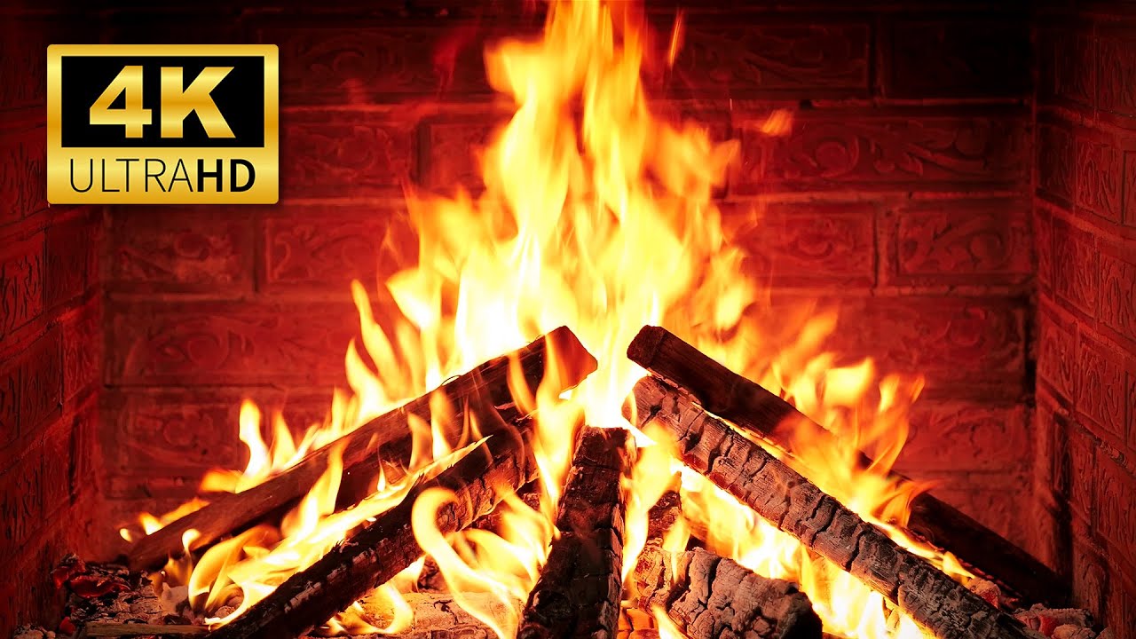 🔥 4K ULTRA HD Burning Fireplace on TV with Crackling Fire Sounds 🔥 Relaxing Fireplace 4K Ambience.