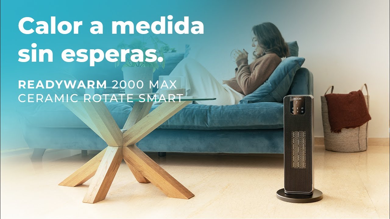 Calefactor de pie ReadyWarm 2000 Max Ceramic Rotate Smart con 2000 W, control remoto y 3 modos