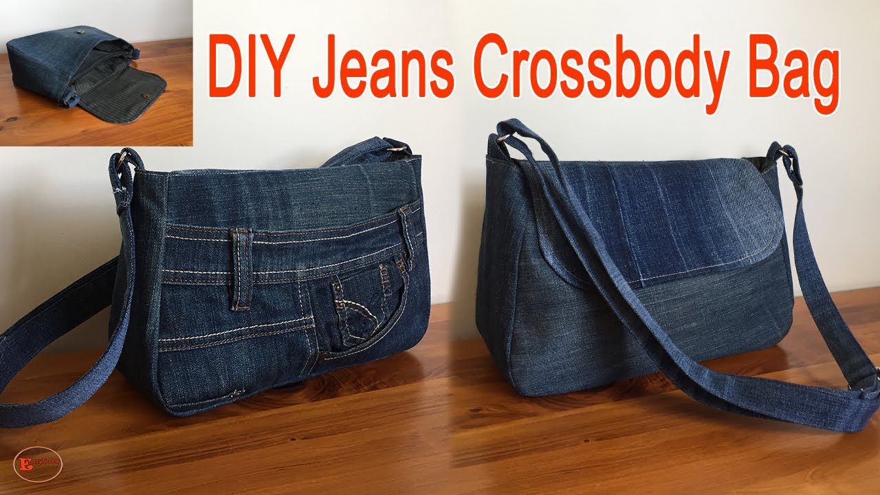 JEANS CROSSBODY BAG | RECYCLE JEANS INTO BAGS /JEANS BAG FROM OLD JEANS/DIY BAG SEWING/JEANS BAG DIY