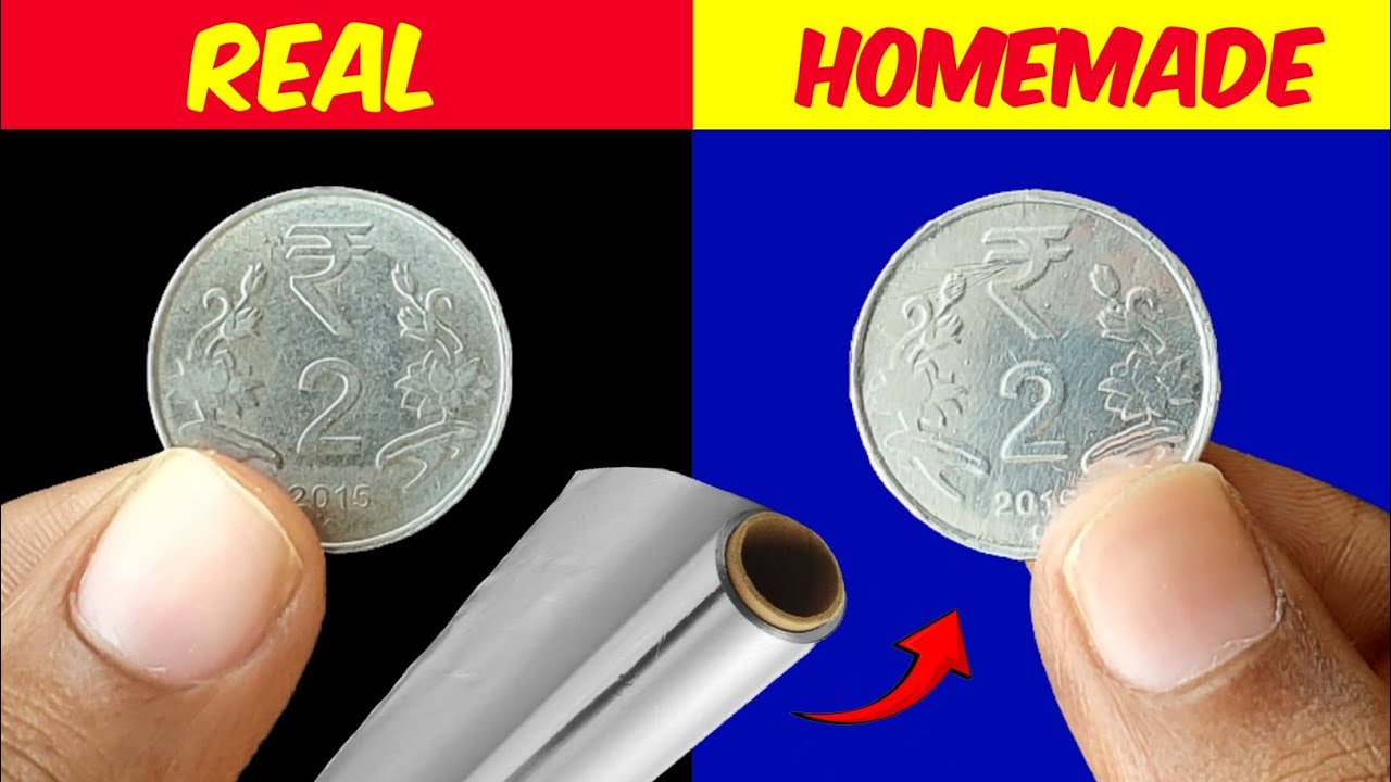 Making Real coin at home , how to make coin from aluminum foil