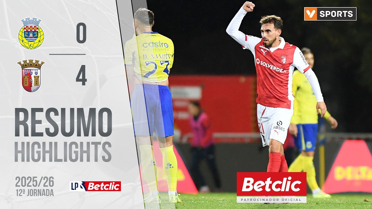 Resumo: Arouca 0-4 Braga (Liga 25/26 #12)