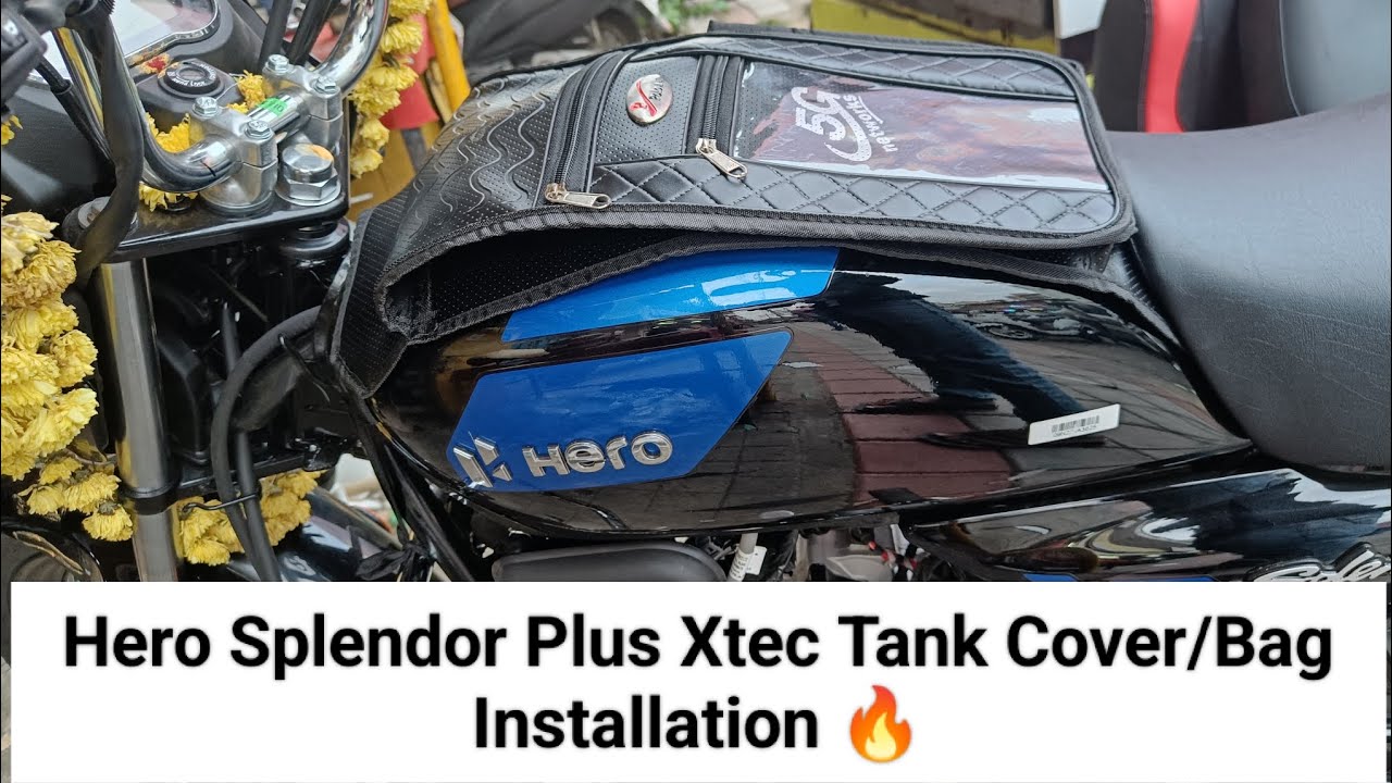 Tank Cover/Bag Installation on Hero Splendor Plus Xtec | #Splendortankcover #splendormodified