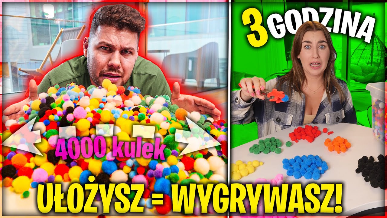 KTO SZYBCIEJ UŁOŻY KOLORAMI 4,000 KULEK WYGRYWA!