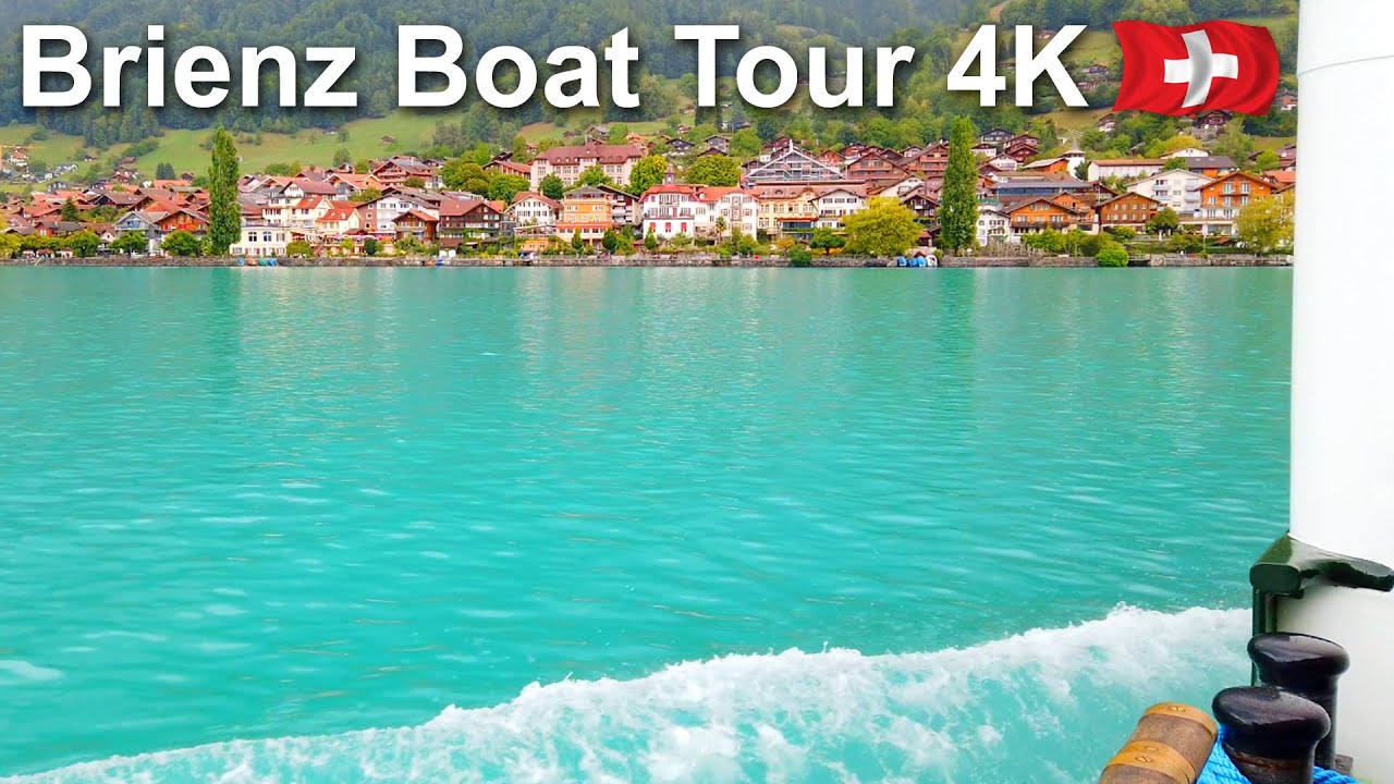 Brienzersee Boat Tour 4K | Interlaken SWITZERLAND | Walk on Boat Tour With Ambient Sounds