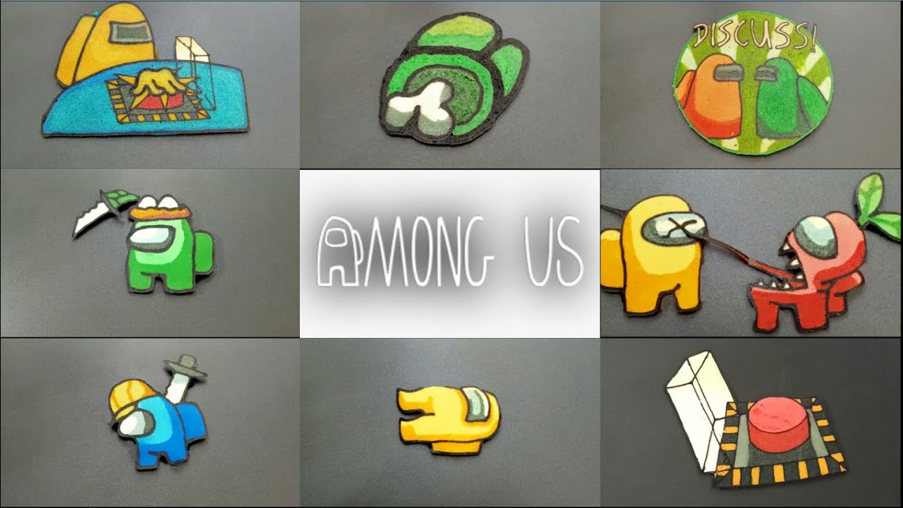 AMONG US PANCAKE ART - Imposter, Discussion, Victim, Emergency