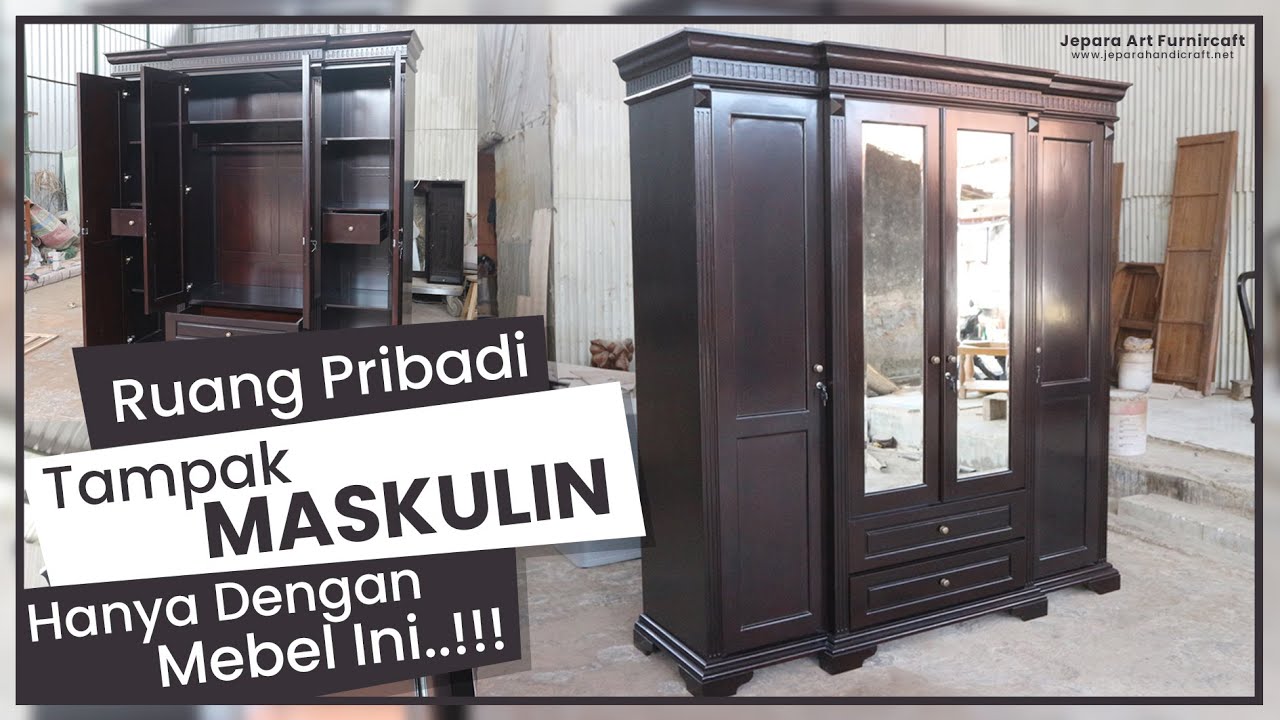 LEMARI PAKAIAN JATI AMERICAN STYLE HELVI 4 PINTU | JEPARA ART FURNICRAFT