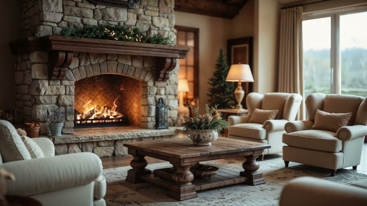 Cozy Living Room Rain 🌧️ Calm Window Rain Sounds for Sleep, Study & Relaxation (6 Hours)