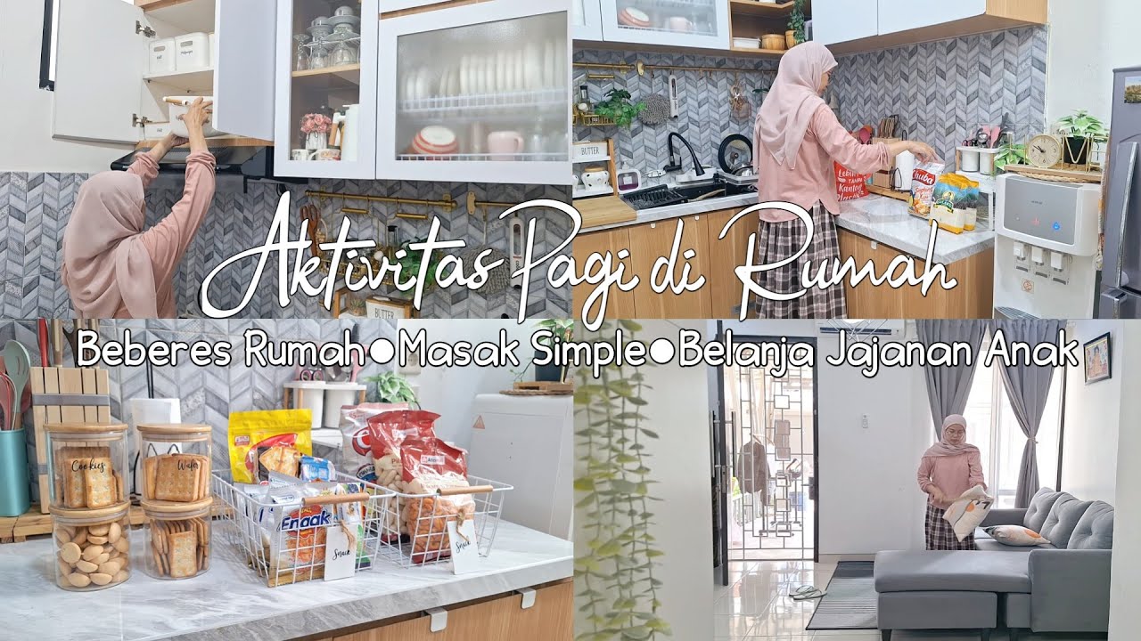 Vlog Ibu Rumah Tangga | Beberes Rumah Pagi Hari | Masak Menu Simple | Belanja Jajanan Anak