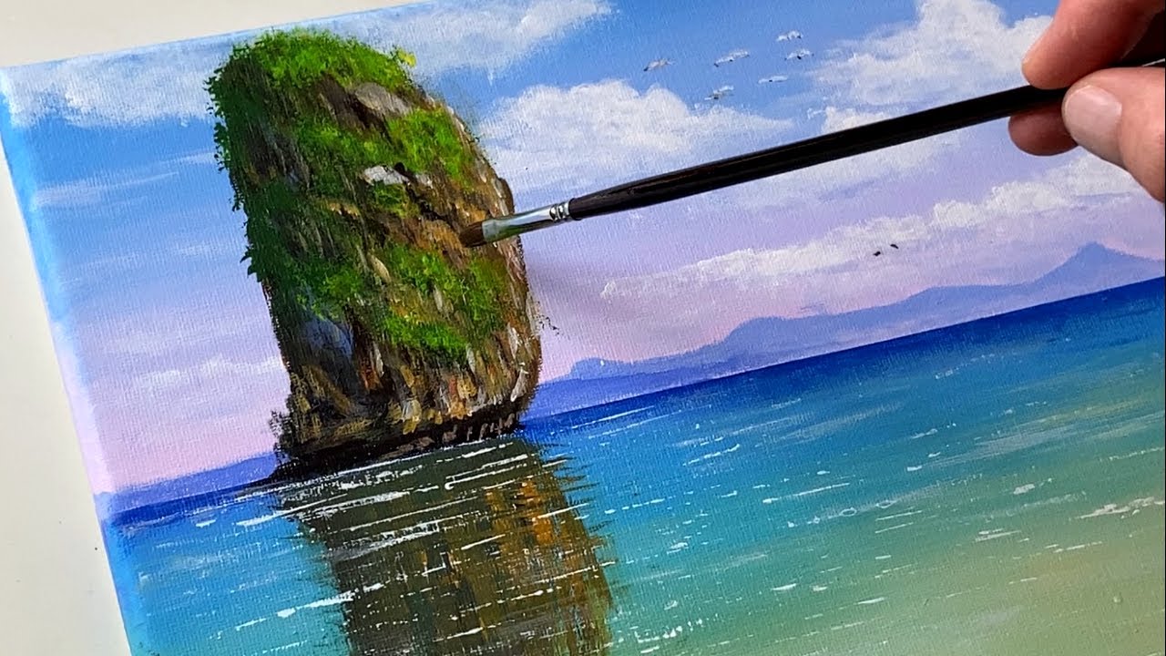 Island Painting / Easy Acrylic Painting for Beginners / Step by Step #115