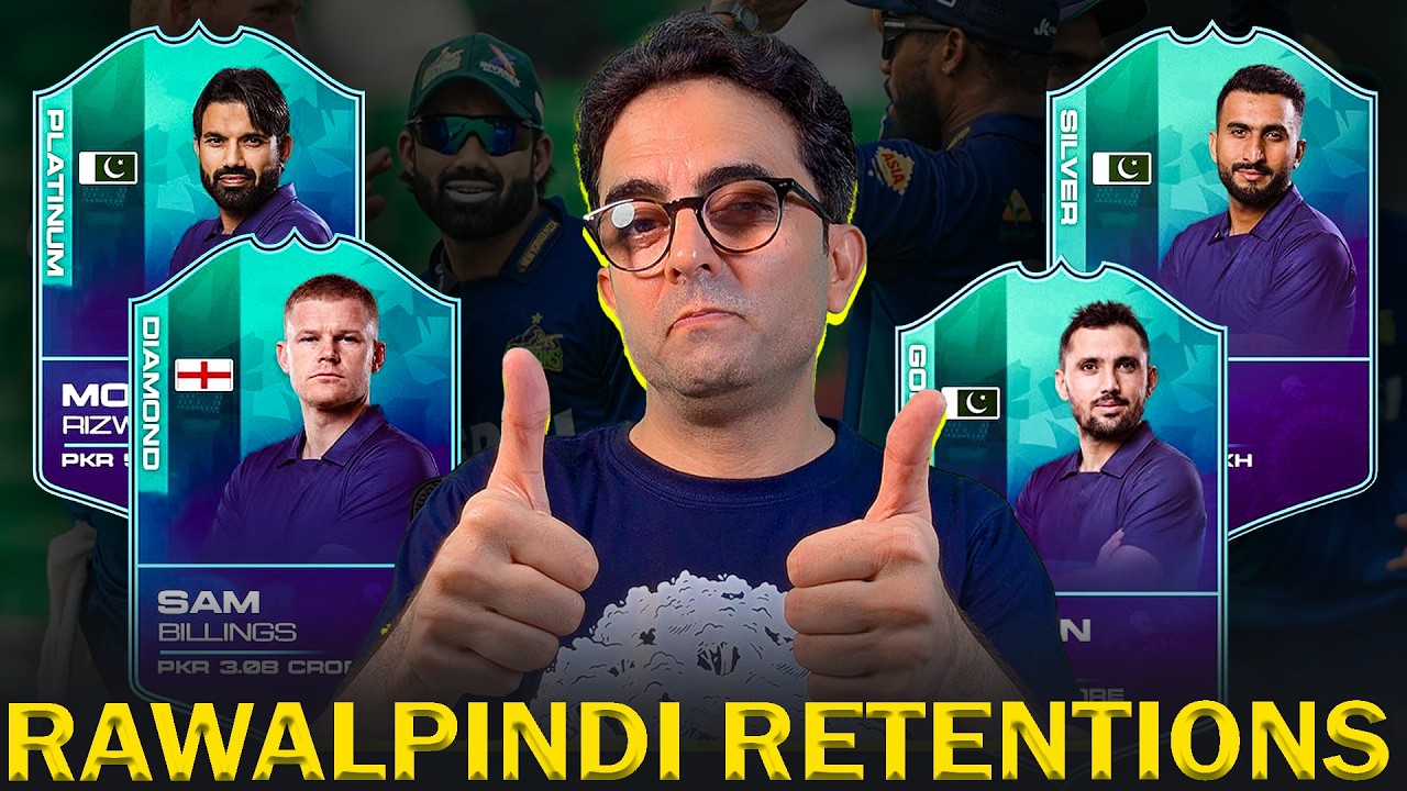 Mohammad Rizwan, Zaman, Sam Billings & Yasir Khan are retentions of Rawalpindi for PSL 2026!