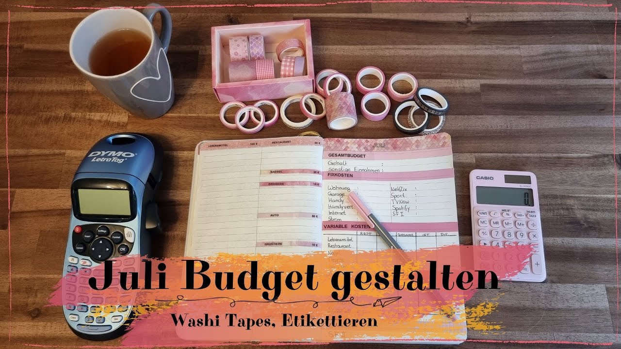 Juli Budget gestalten ✏️📑 I Washi Tape 💟 I Tracker neu gestalten 📔 I Budgetplaner 💸