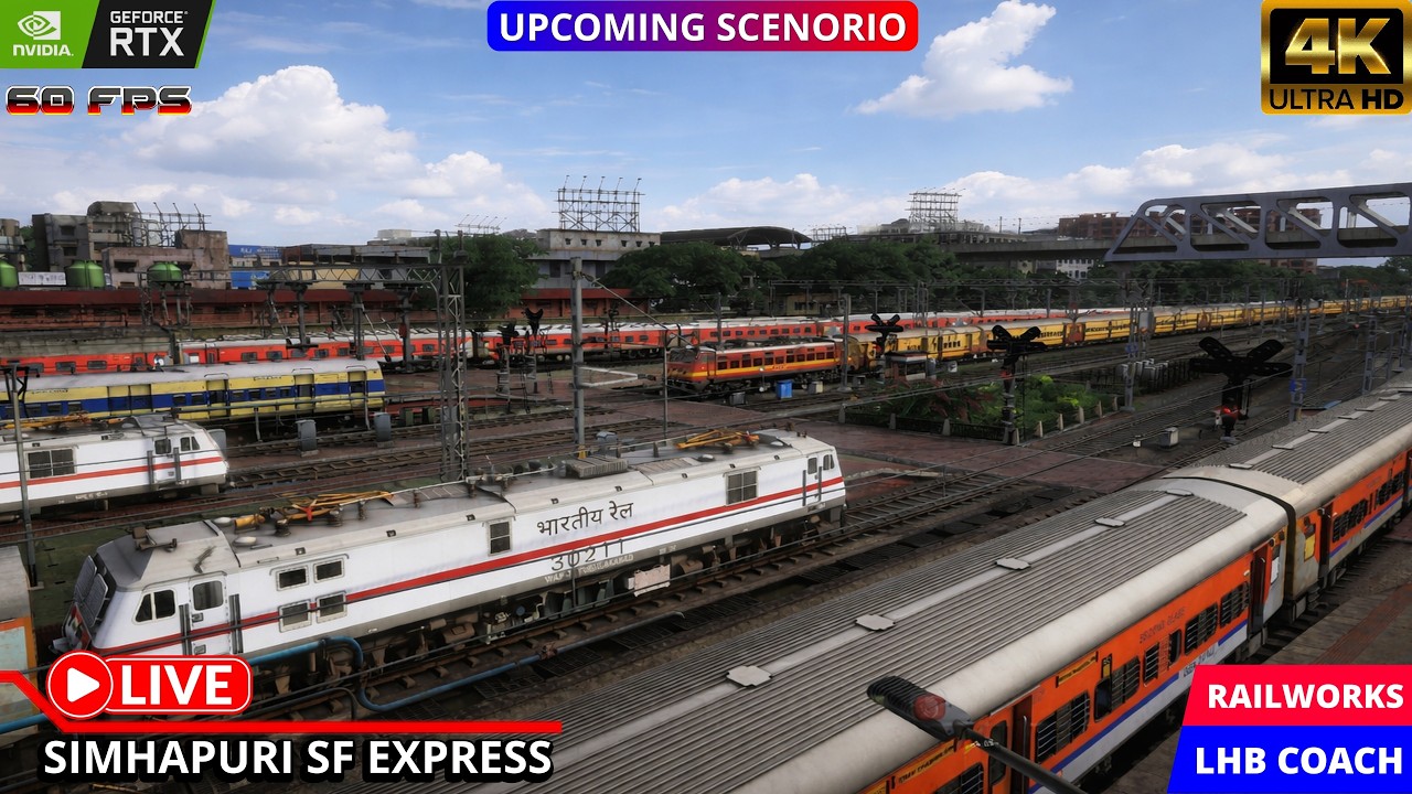 12710 SIMHAPURI SF EXPRESS LIVE RAILWORKS..#indianrailways #railworks #gaming #live