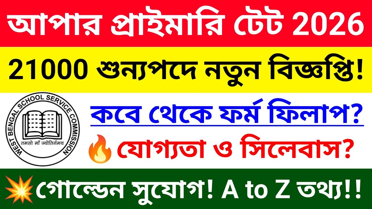 🔥Upper Primary Qualification, New Syllabus, Exam Pattern 2026 | Upper Primary latest news today #tet