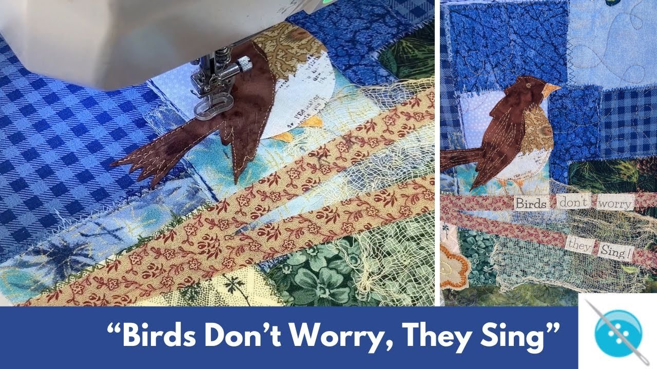 Bird Mini Wall Quilt, Printing Words on Fabric