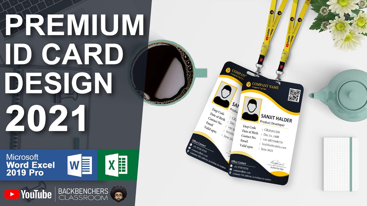 Create Premium ID card Design in Ms Word | Professional ID card design for Staff and Student