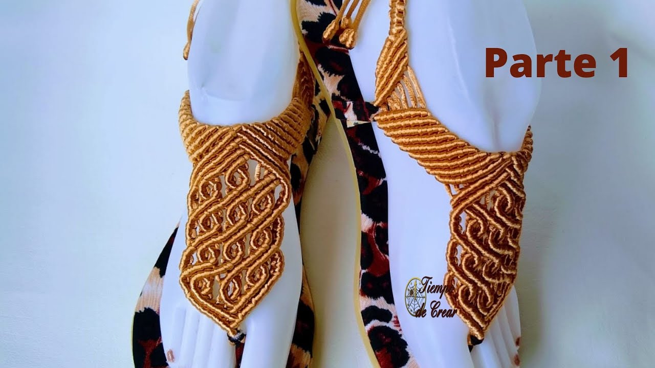 SANDALIA TEJIDA EN MACRAMÉ modelo Carolina. parte 1