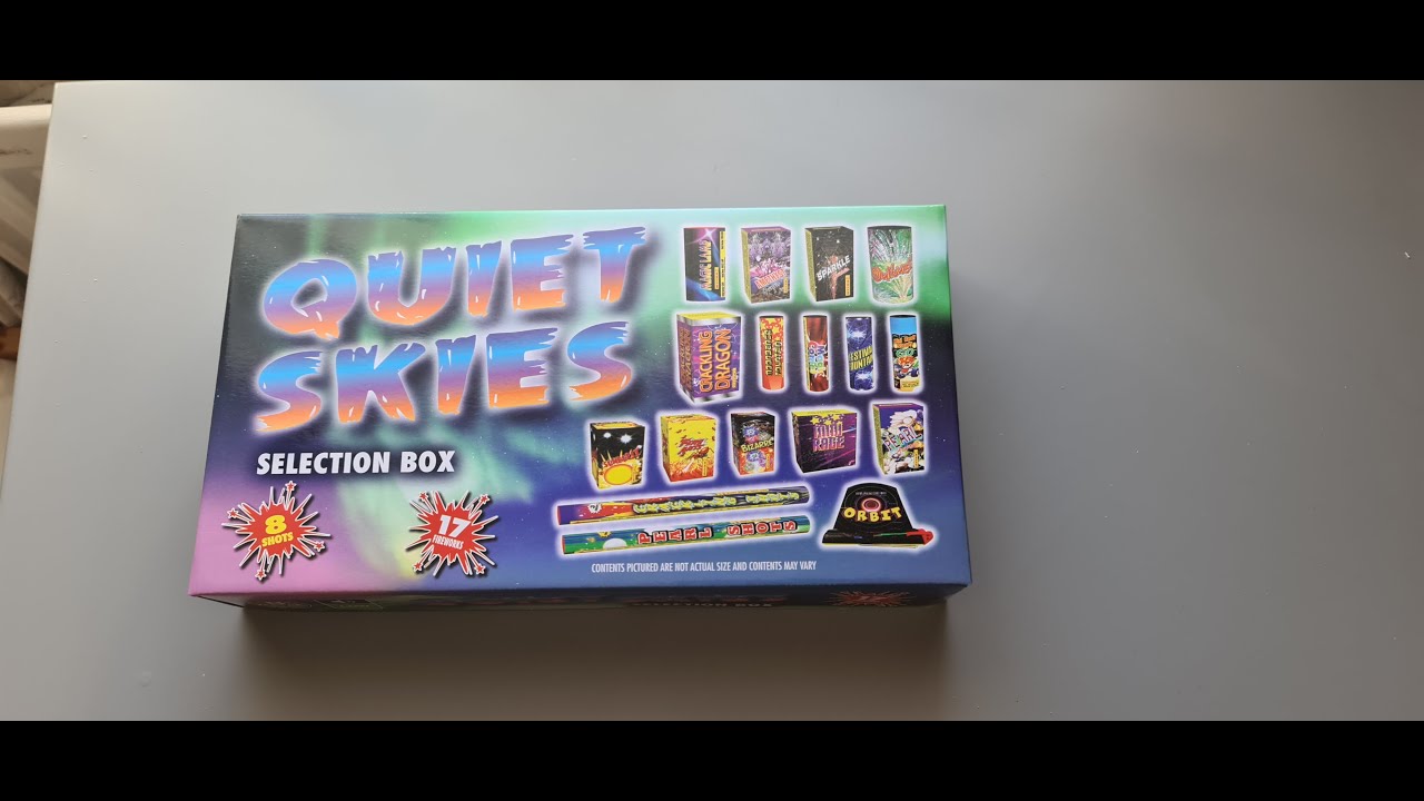 Quiet Skies Low Noise Selection Box Fireworks Unboxing Aldi 2024 BFN