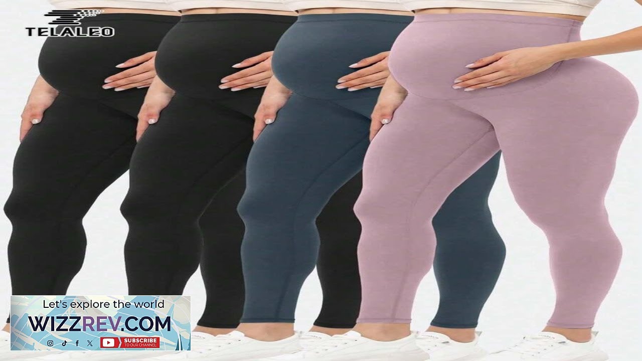TELALEO 4 Packs Women's Maternity Leggings Over The Belly High Waisted Yoga