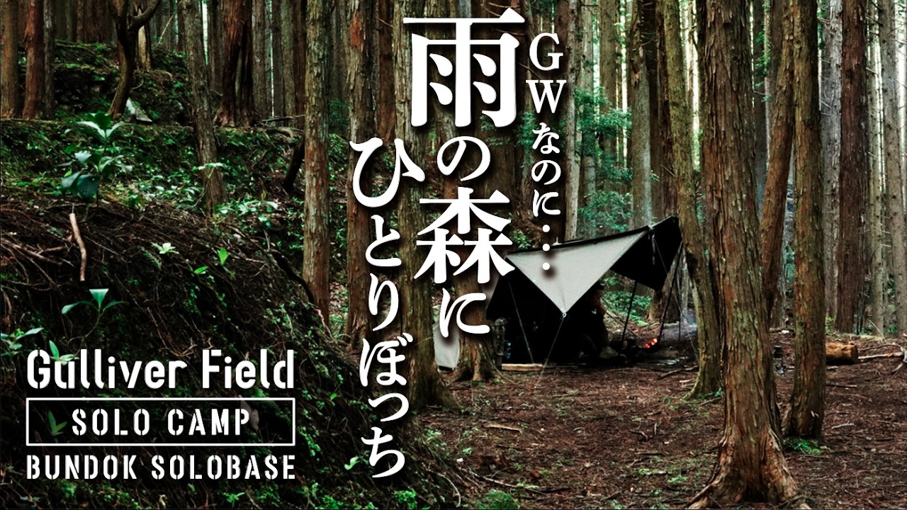誰もいない・・・雨の森で独りぼっちキャンプ／初めての完ソロ／ガリバーフィールド／滋賀県高島市【4K】