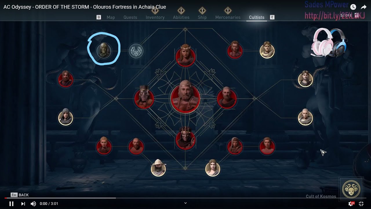 AC Odyssey - ORDER OF THE STORM - Olouros Fortress in Achaia Clue