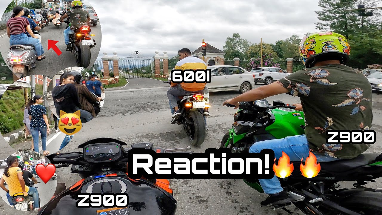 girls reaction on superbikes!🔥Benelli600i & 2 z900 #z900 #kawasaki #benelli #600i #girlsreactions