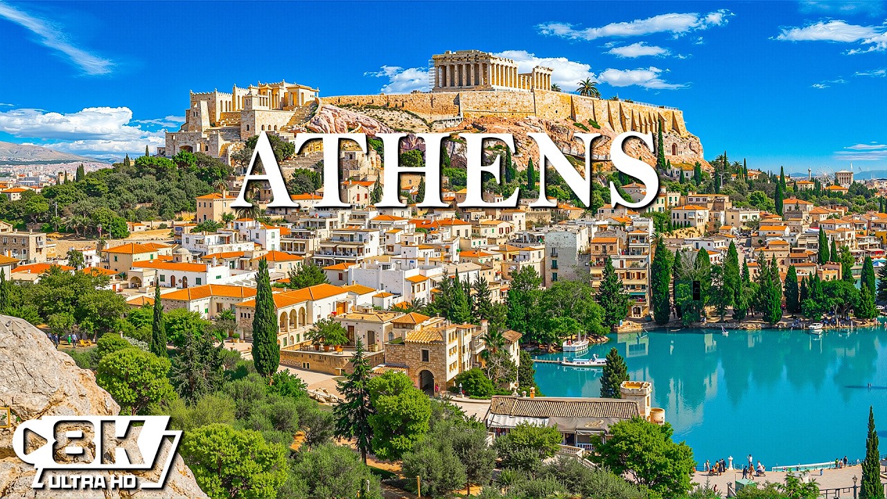 Athens 8K UHD – Discover the Ancient City Amidst the Deep Blue Mediterranean Sky