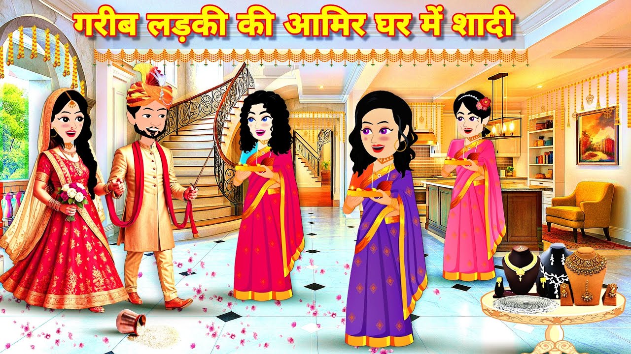 poor girl married in a rich family गरीब लड़की की अमीर घर में शादी Kahaniyan | jadu wala cartoon