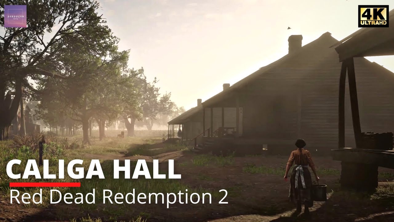 Walking in Red Dead Redemption 2 - Caliga Hall [ 4K Ultra - Relaxing Ambience ]
