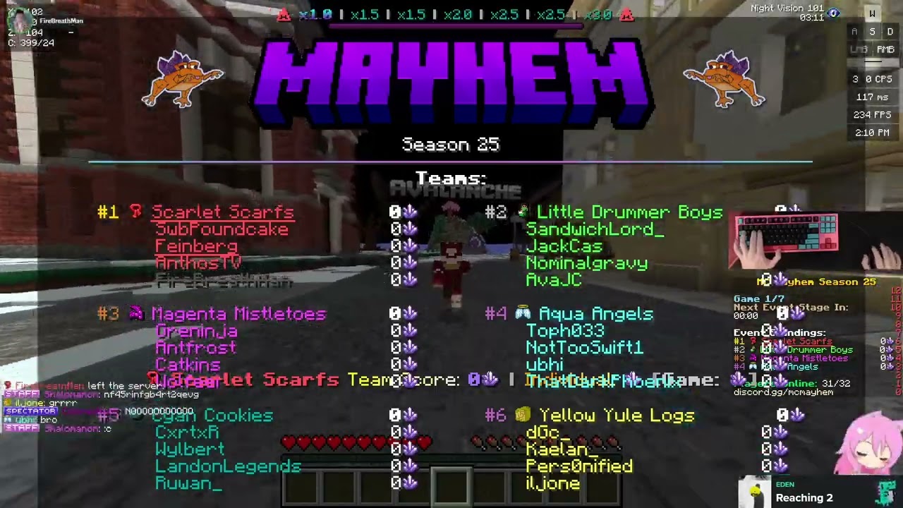 Feinberg Minecraft Mayhem 25 Scarlet Scarfs
