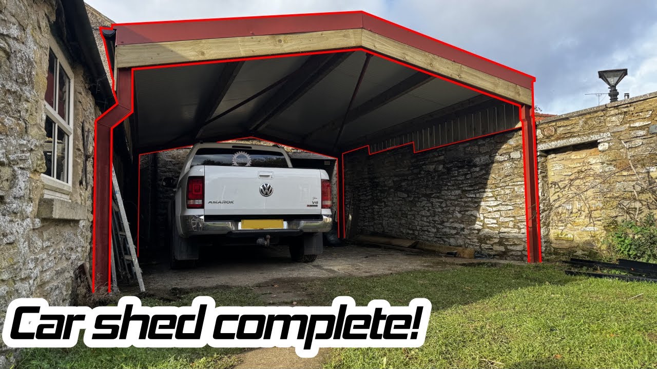 Building myself a little car shed outside my house! Completed.