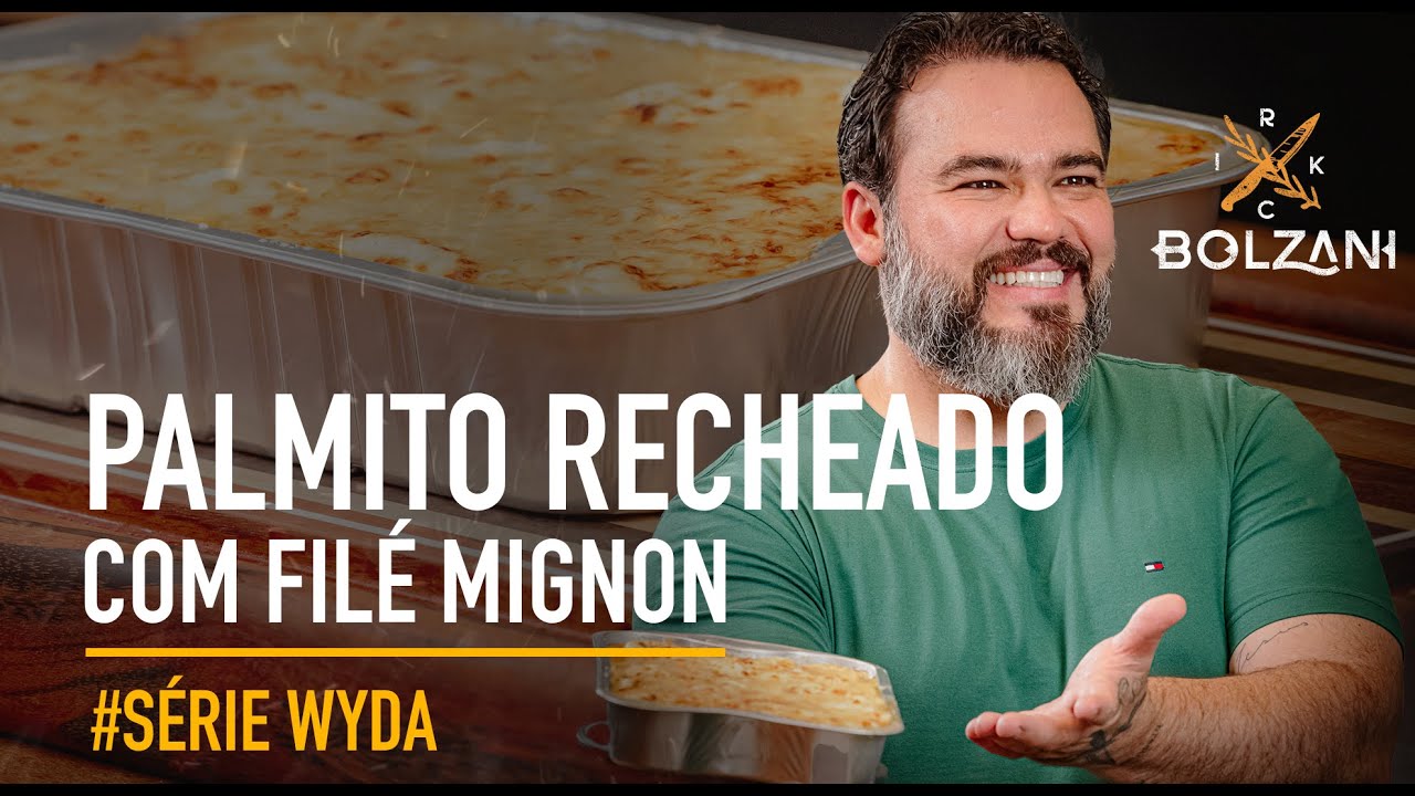 PALMITO RECHEADO DE FILÉ MIGNON, QUEIJO E MOLHO BRANCO