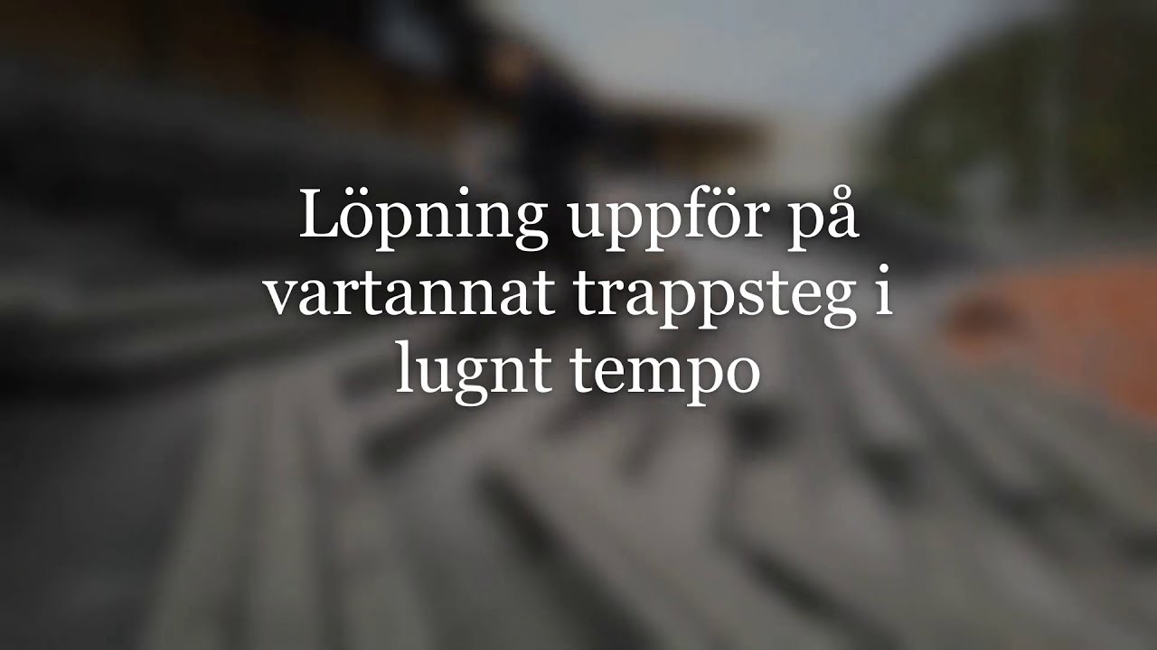 Trapptr&auml;ning Niv&aring; 2   L&ouml;pning uppf&ouml;r p&aring; vartannat trappsteg i lugnt tempo