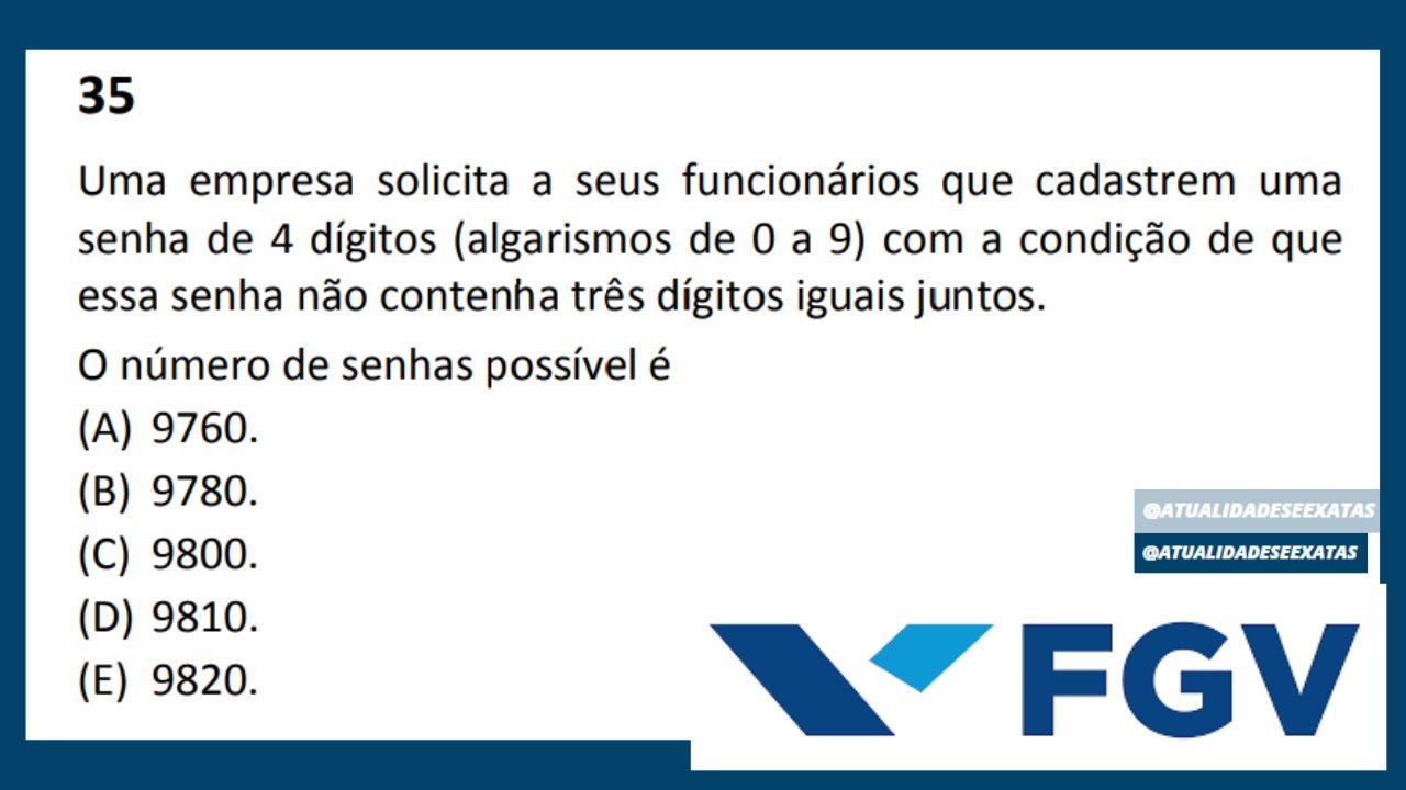 FGV - ANÁLISE COMBINATÓRIA