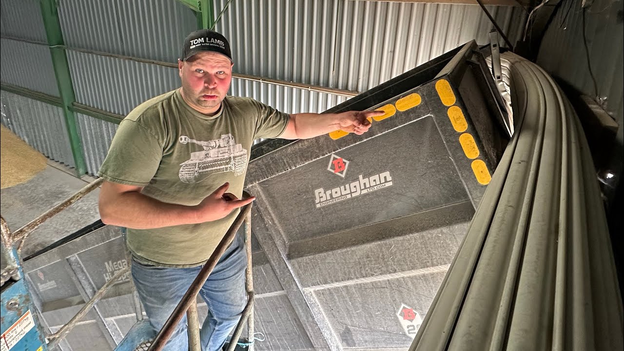 You can’t park that there mate! Farm Trailer vs roller door.