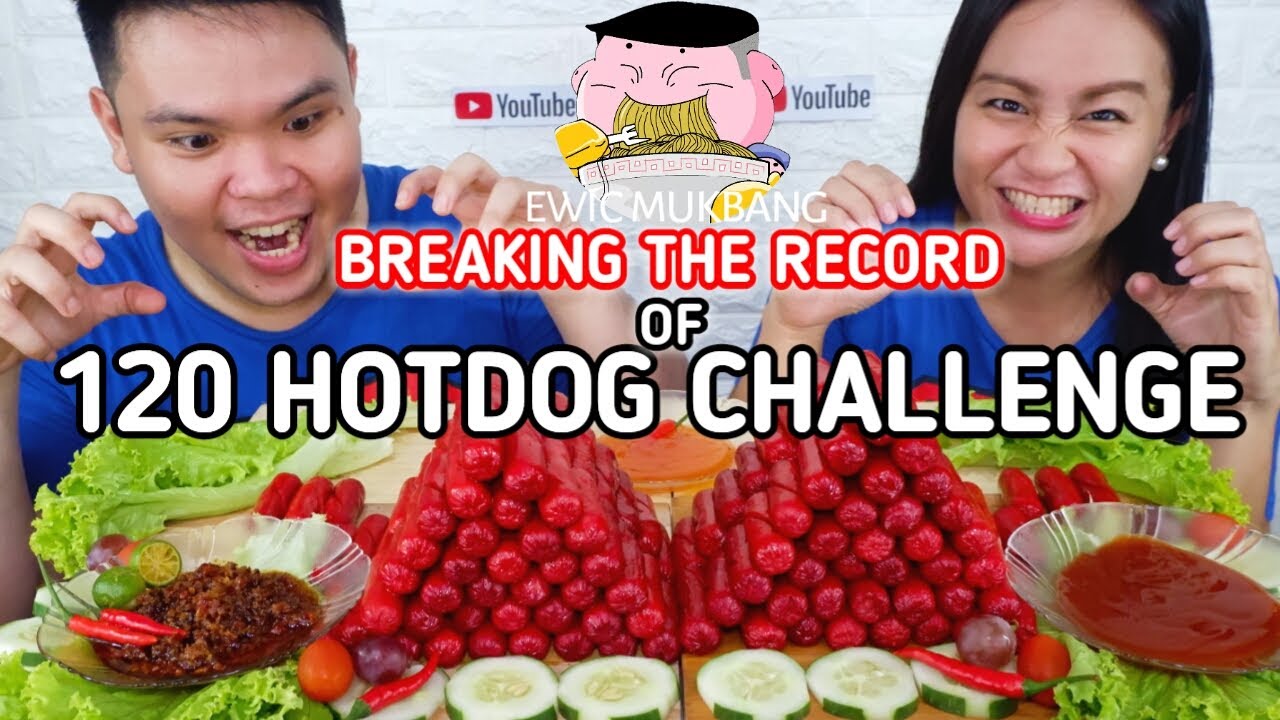 Breaking The Record Of 120 Pieces Purefoods Hotdog Challenge Filipino Mukbang / Mukbang Philiipines