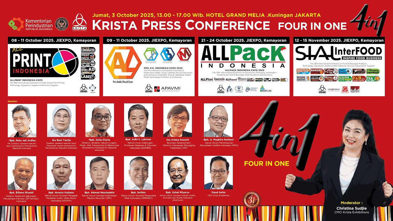 2025 . Krista Press Conference 4in1 . ALLPrint, PROAVL, ALLPack, SIAL InterFOOD Expo . 03 October