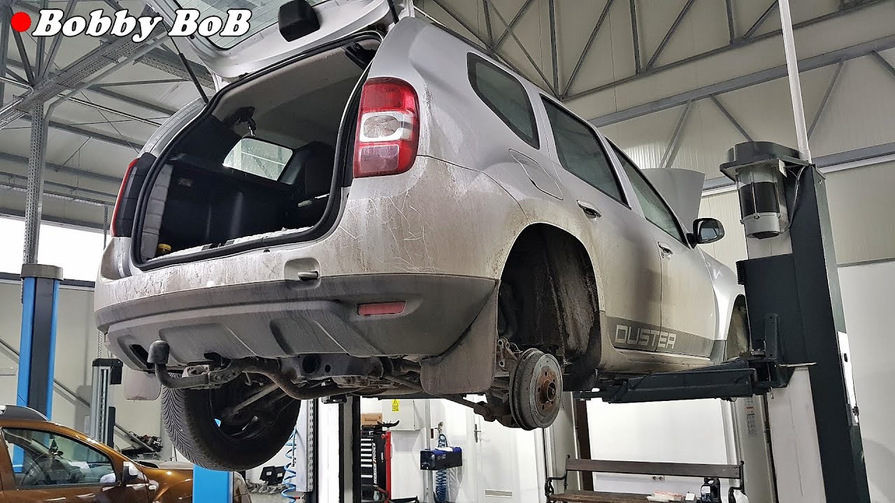 Clip cu Dacia Duster - revizie, filtre murdare, telescoape spate