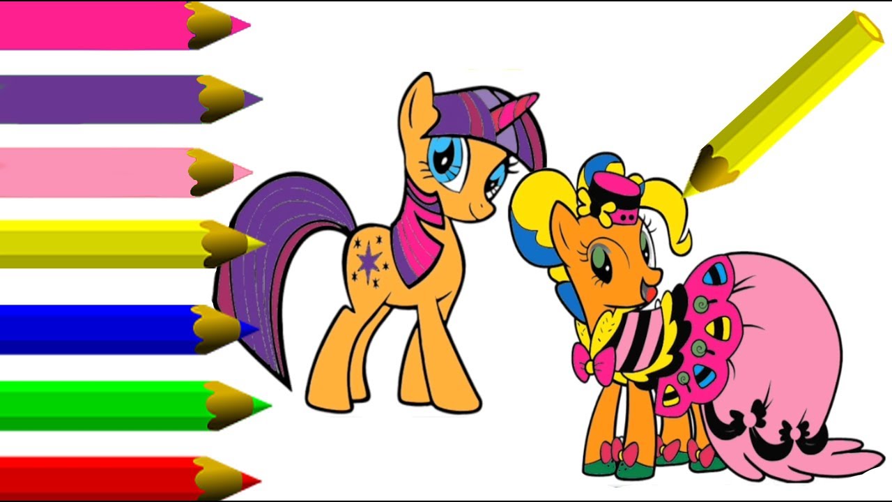 Twilight Sparkle Pinkie Pie My Little Pony Coloring Book Fun MLP Game for Kids