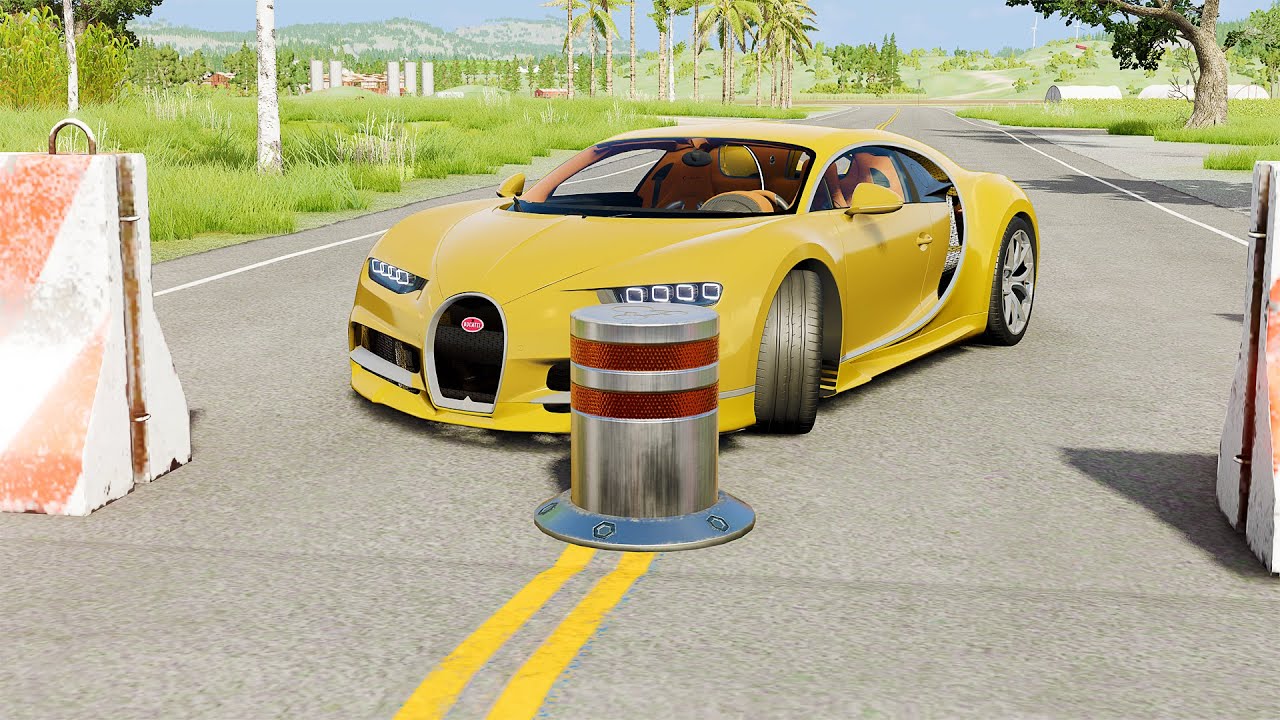 Mobil vs Bollard #18 - BeamNG Drive