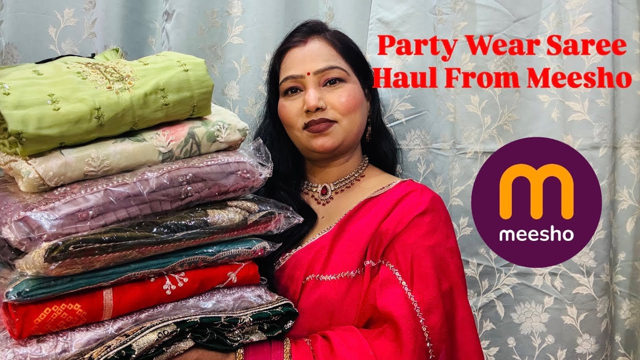Beautiful Party Wear Saree Haul From Meesho 