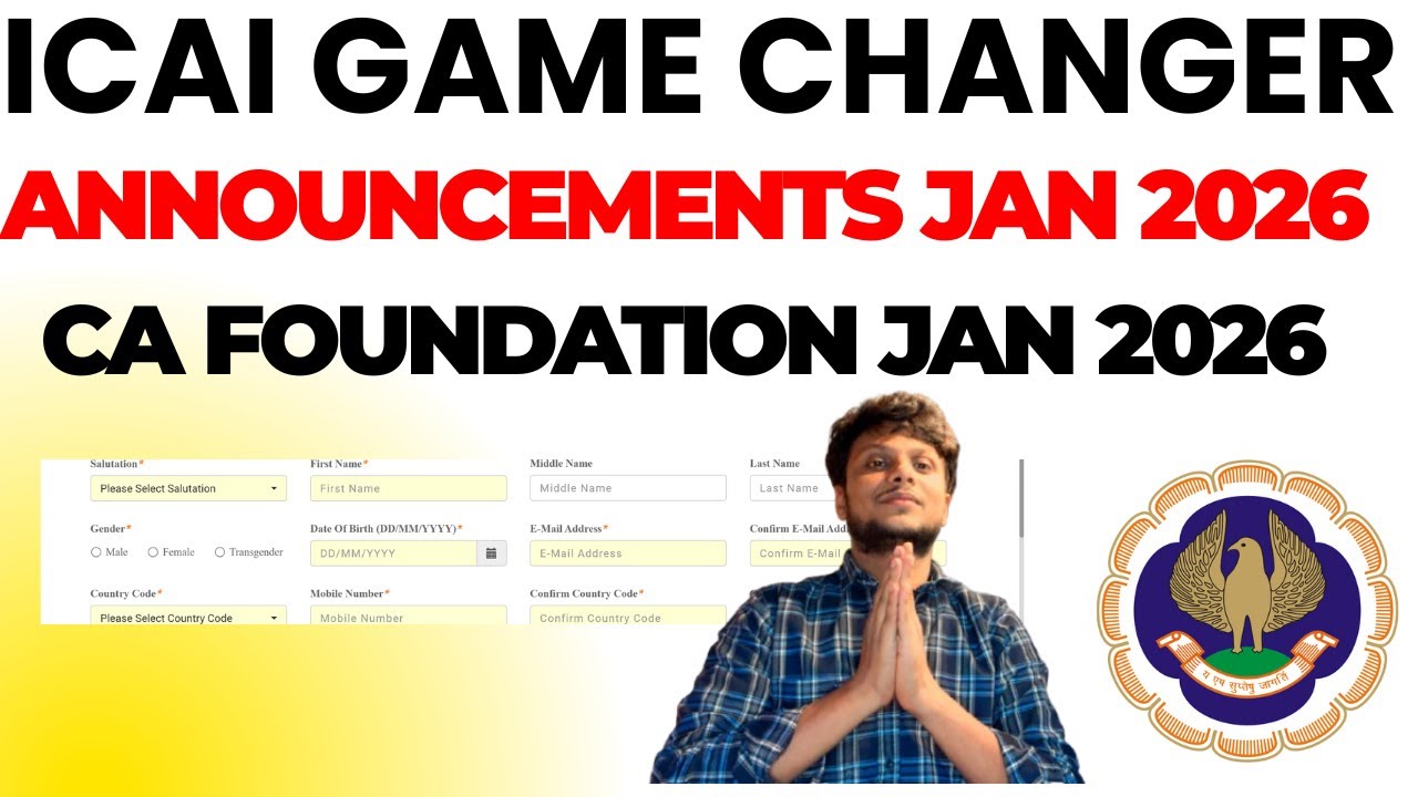 Breaking News | ICAI Game Changer Announcement CA Foundation January 2026 Exams