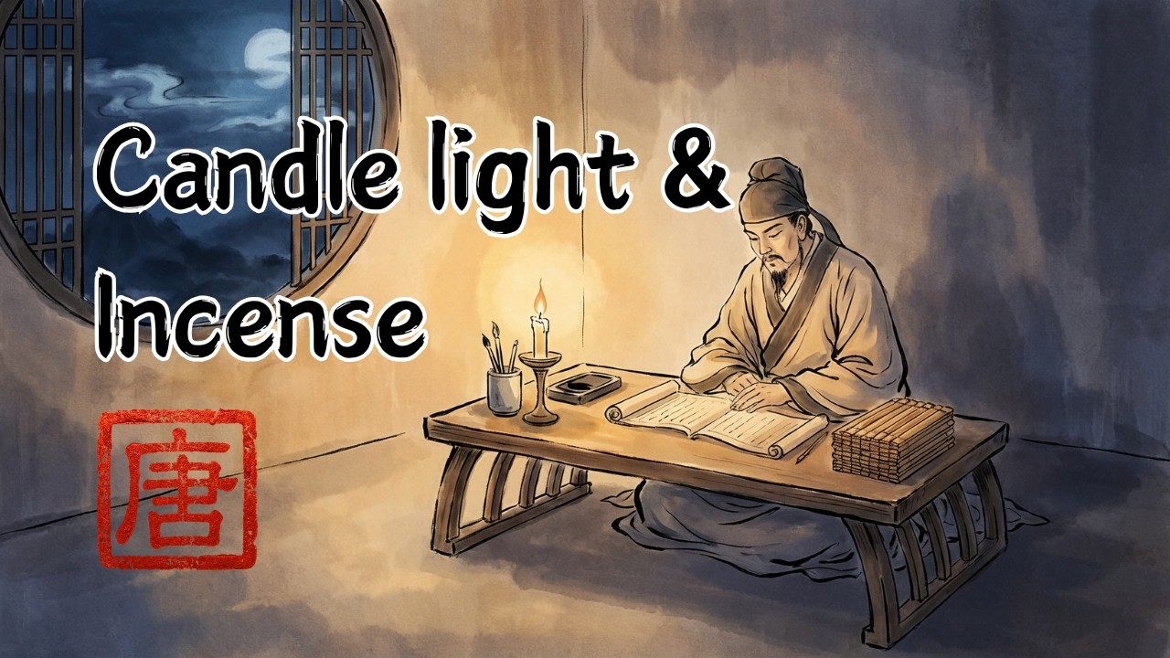 Tang Dynasty Night Study Ambience | Ancient Chinese Flute & Guqin