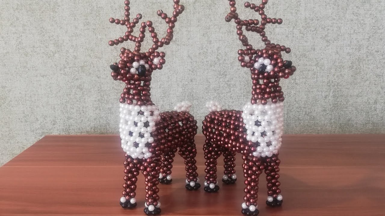 Diy Reindeer🦌 from beads. Олени из бусин 🦌.