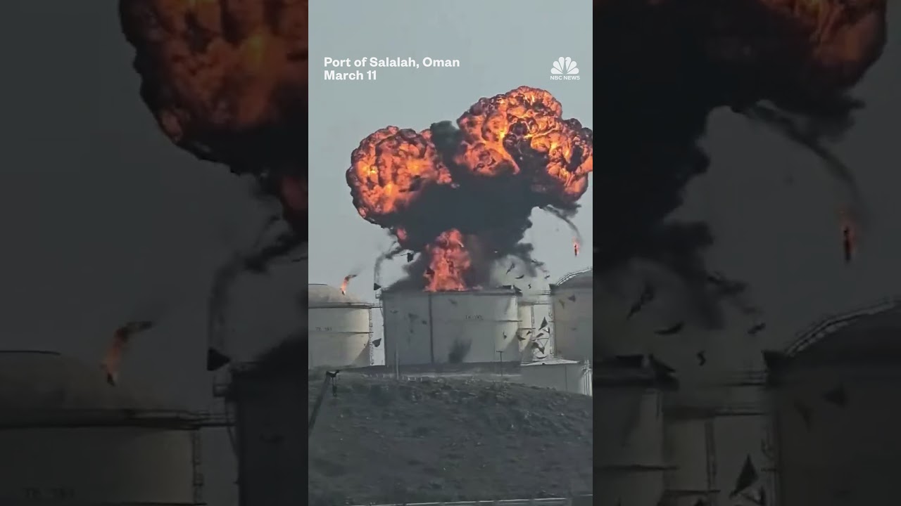 Video captures massive explosion in Oman after an apparent drone strike