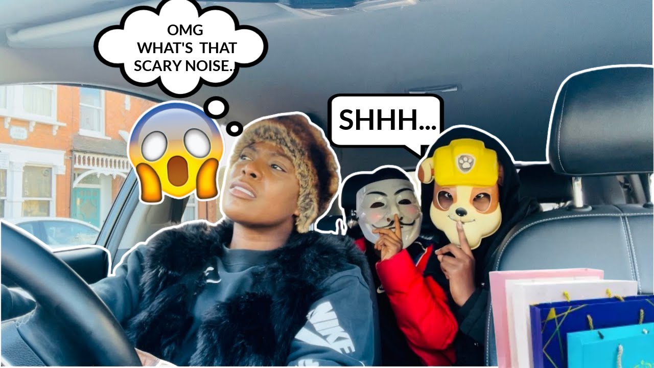 HIDING In Our MOMS CAR DRESSED As STALKERS When She's CHRISTMAS SHOPPING  (She Freaked Out)