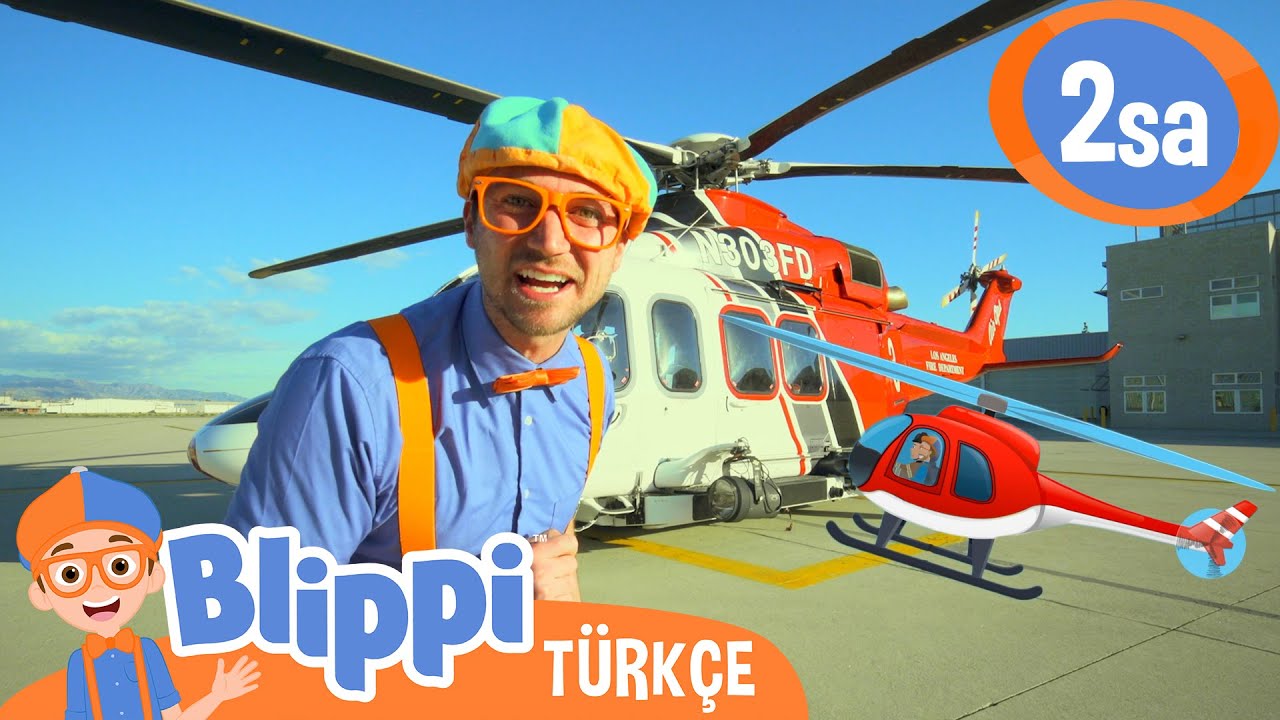 Blippi, İtfaiye Helikopterine Biniyor! | Blippi T&uuml;rk&ccedil;e - &Ccedil;ocuklar i&ccedil;in Eğitici Videolar