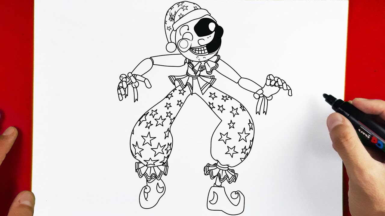 How to Draw MOONDROP - SECURITY BREACH FNAF