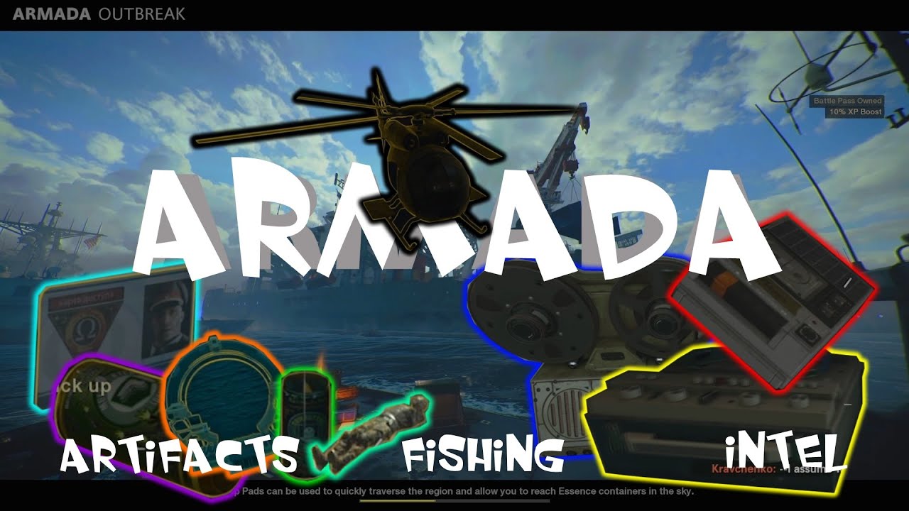 SEASON 5 RELOADED ARMADA INTEL, ARTIFACTS, FISHING OUTBREAK COLD WAR ZOMBIES SEASON 5 RELOADED