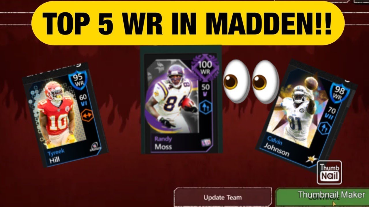 Top 5 Wide Receivers in MADDEN MOBILE!!