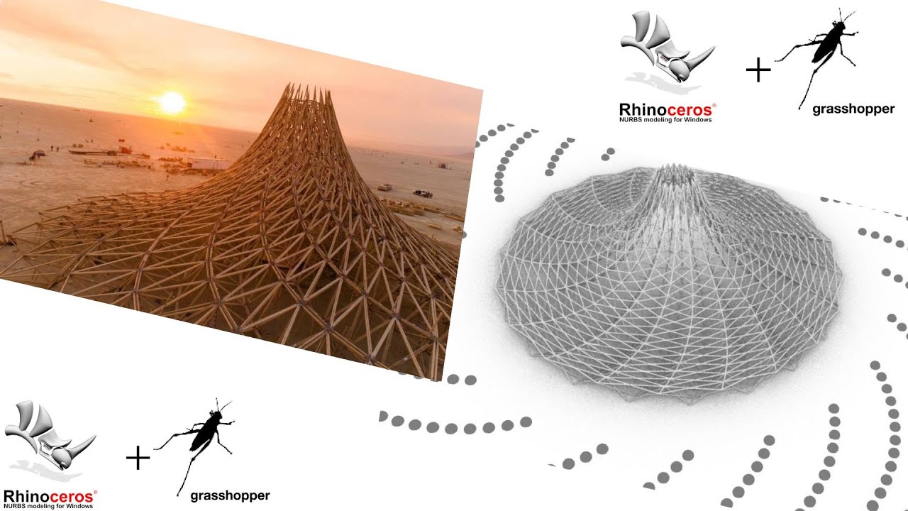 #grasshopper #rhino3d  #parametricdesign BURN MAN TEMPLE Burning Man Temple 2018 - Galaxia